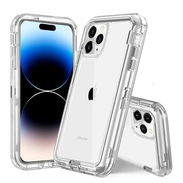 Apple iPhone 14 Pro Case Clear Drop Resistant Defender Tough Bumper Heavy Duty Shockproof Back Cover Apple iPhone 14 Pro Case Clear Drop Resistant Defender Tough Bumper Heavy Duty Shockproof Back Cover